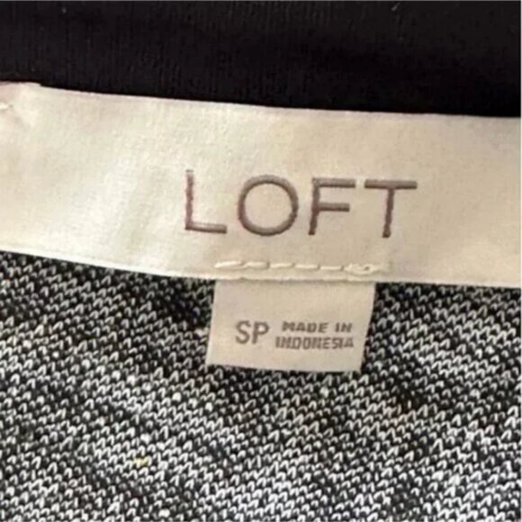 Loft Women's Tweed Boucle Ruffle Hem Midi Shift Dress Size Small Petite - Picture 8 of 9